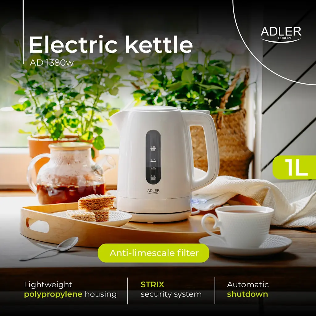 Електрочайник Adler AD 1380 white - фото 9