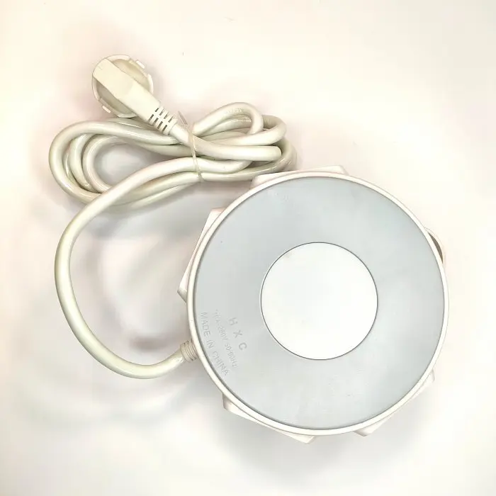 Мережевий фільтр на 3 розетки та 2 USB круглий сірий 220V LED Power Switch - фото 3
