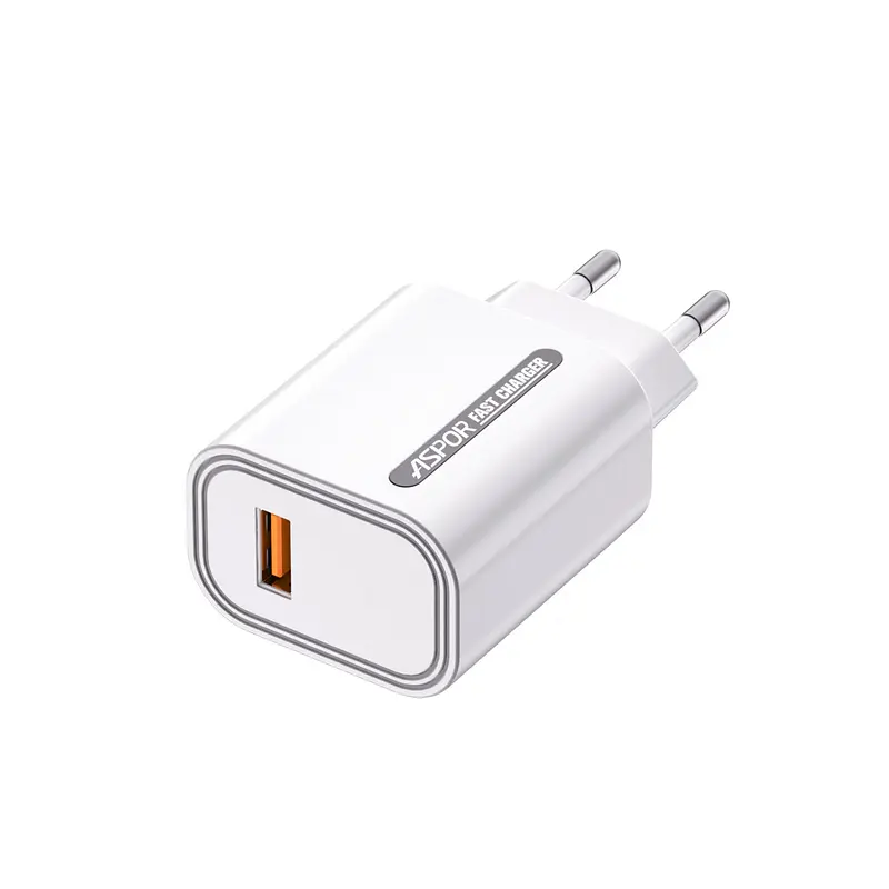 Мережевий зарядний пристрій Aspor A803 (USB/18W) + USB кабель Type-C- білий - фото 2