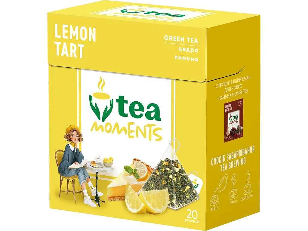 Чай пакетований зелений Tea Moments Lemon Tart 36г (1,8) NEW 20 пакетиків
