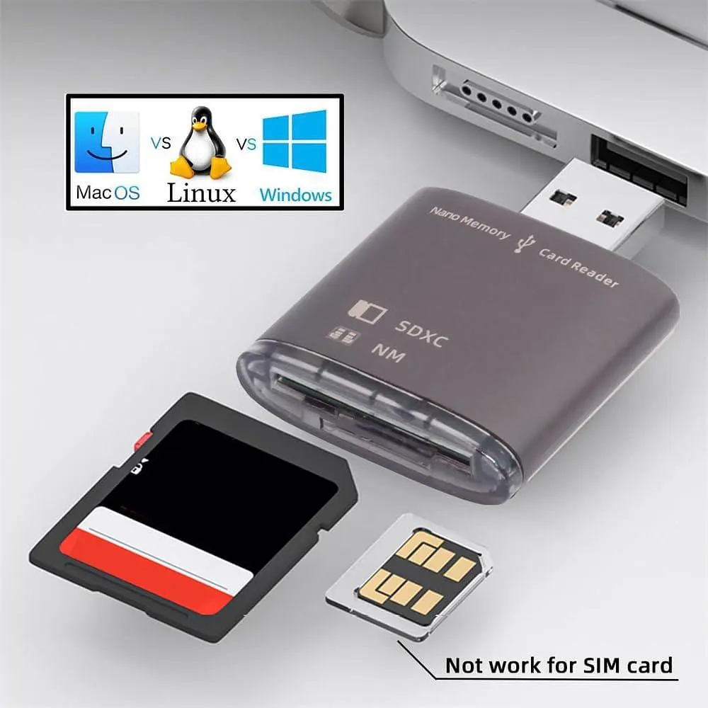 Кардрідер USB 3.0 для карт NM та SD, подвійний слот, швидкість до 5 Гбіт/с - фото 8