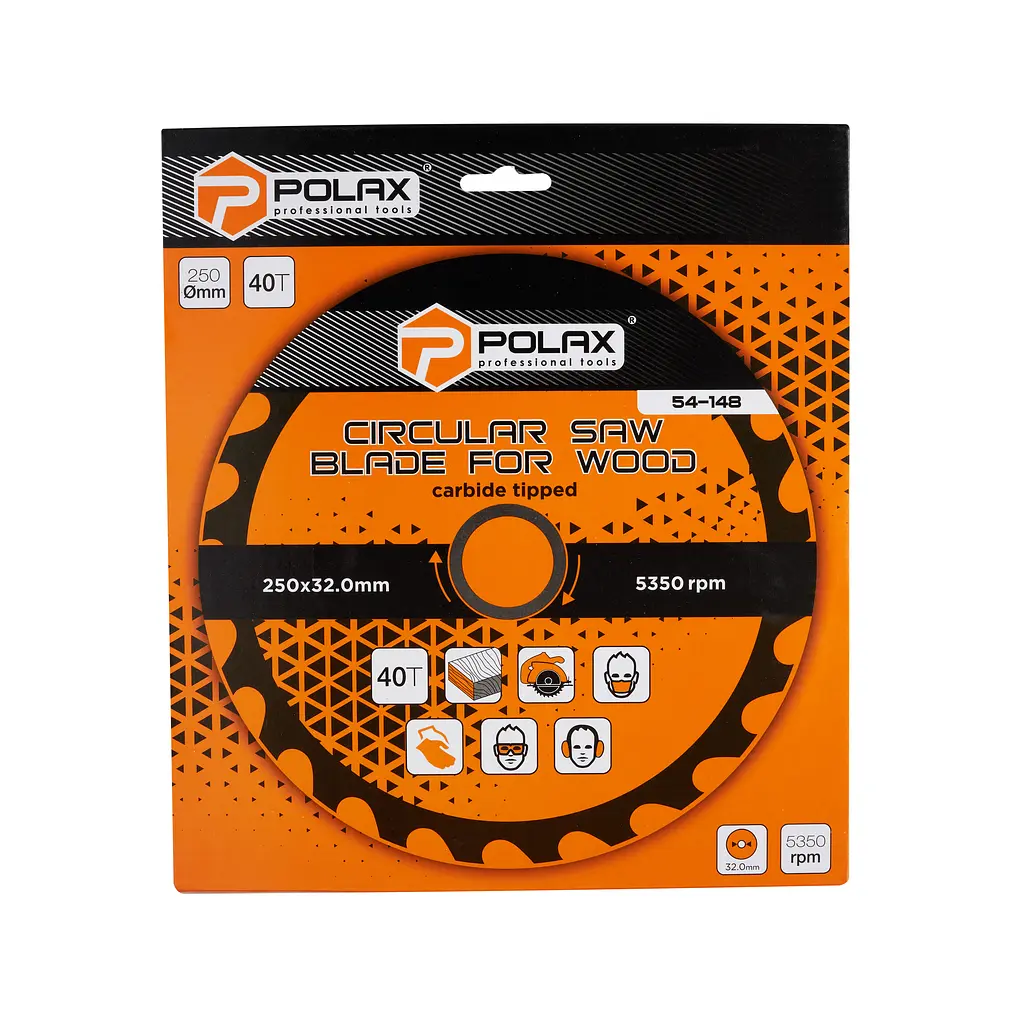 Диск пильний Polax по дереву з твердосплавними напайками 250x32.0/30.0, 40Т (54-148) - фото 3