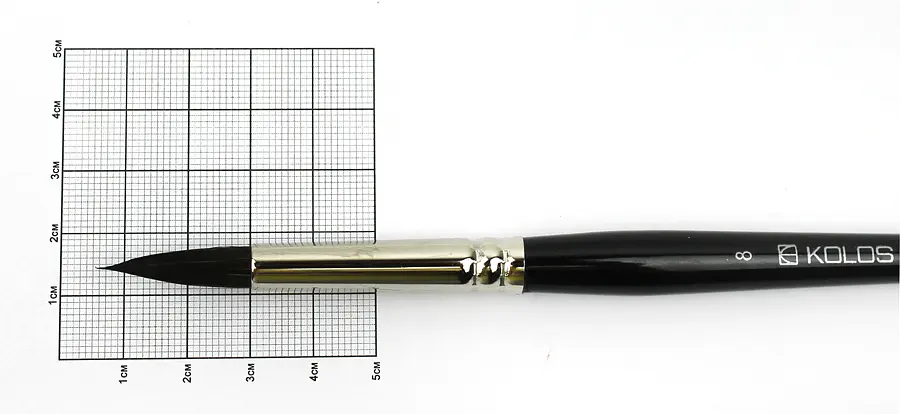 Пензель білка кругла Classic 3049R № 8 коротка ручка KOLOS (4823064900132) - фото 2