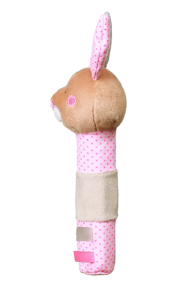 Іграшка-піщалка BabyOno Кролик Юлія, 24 см, рожевий (621) - фото 3