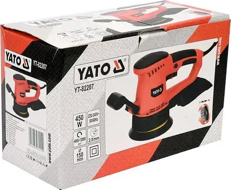 Шлифмашина эксцентриковая сетевая YATO 450 Вт (YT-82207) - фото 3