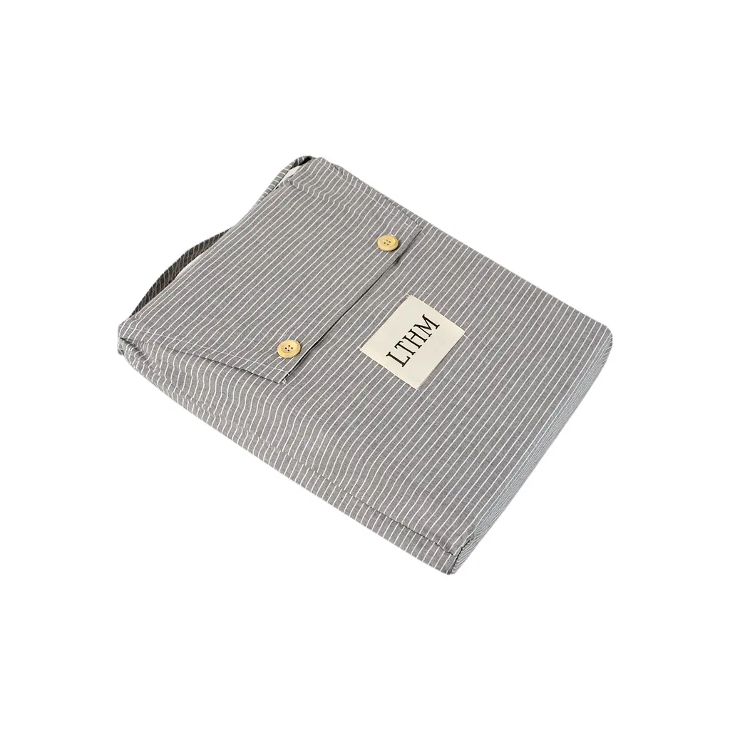 Постельное белье Lotus Home - Premium Percale Stripe антрацит евро - фото 8