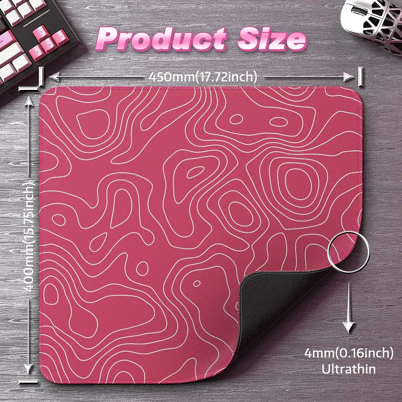 Игровой коврик Attack Shark CM02 / 40*45 см / Pink Lines - фото 5