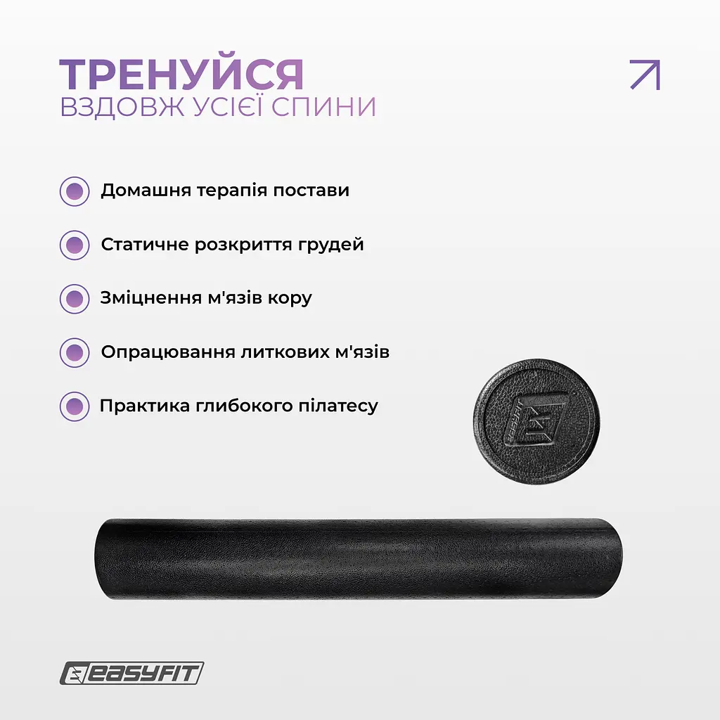 Масажний ролик EasyFit PolyFoam Roller EPP 90 см - фото 5
