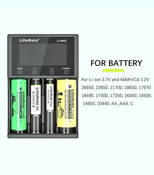 Зарядний пристрій LiitoKala Lii-M4S Li-ion IMR LiFe+NiMH Type-C Чорний (1869544881) - фото 4