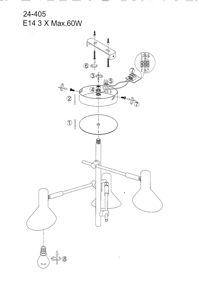 Потолочная люстра Brille E14 40W BK (BL-976C/3) 24-405 - фото 13