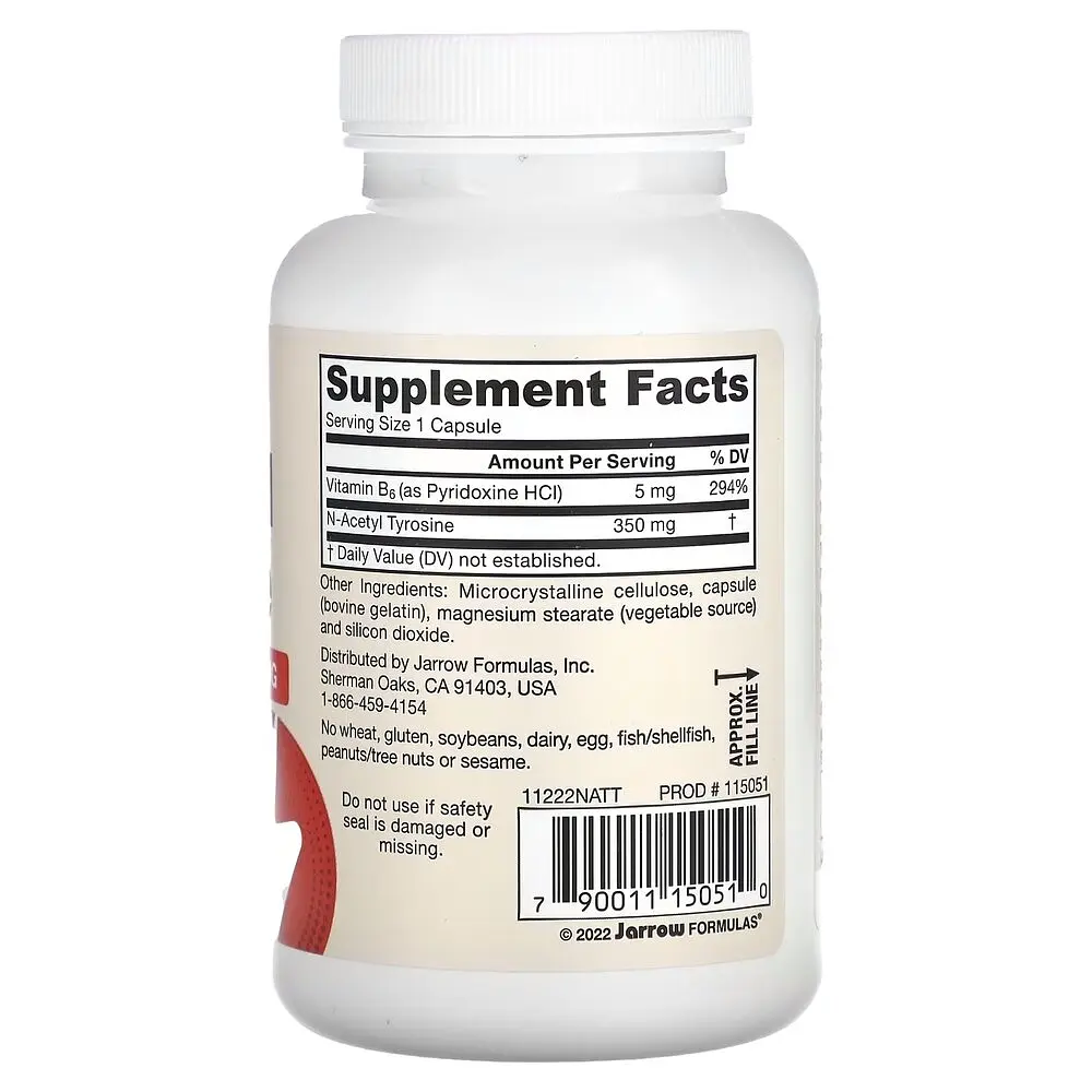 Аминокислота Jarrow Formulas N-Acetyl Tyrosine 350 mg 120 капсул - фото 2