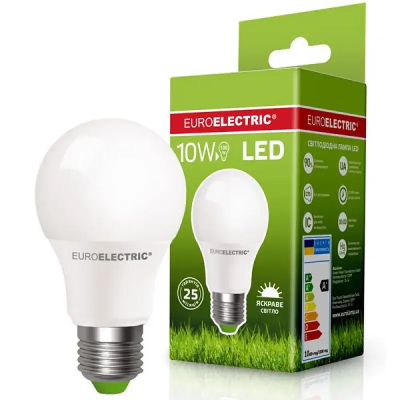 Лампочка EUROELECTRIC LED А60 10W E27 4000K 220V (LED-A60-10274(EE)) - фото 2