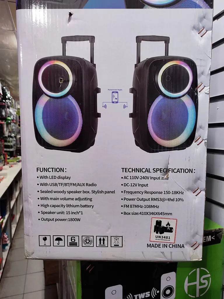 Профессиональная Bluetooth колонкa NDR-A55 15-дюймовая с беспроводным микрофоном - фото 8
