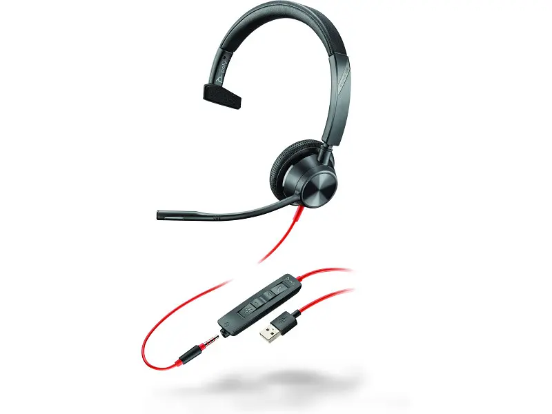 Навушники з мікрофоном POLY BlackWire 3315 USB-A Mono Black (76J12AA)