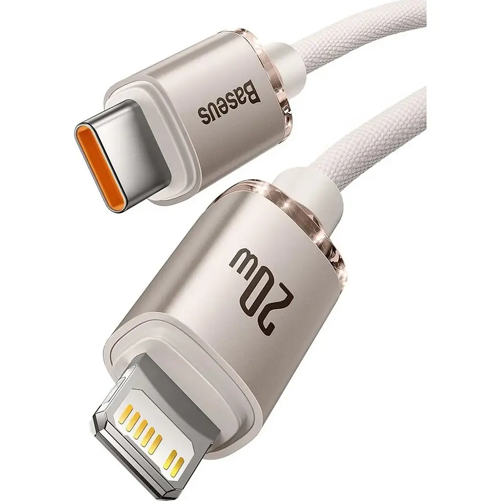 Кабель Baseus Crystal Shine Series USB-C to Lightning 20W 1.2m Pink (CAJY001304) [169541] - фото 3