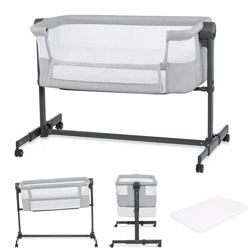 Приставне ліжко-люлька Kinderkraft Nestee Up 2 Light Grey (KLNEE002LGR0000)