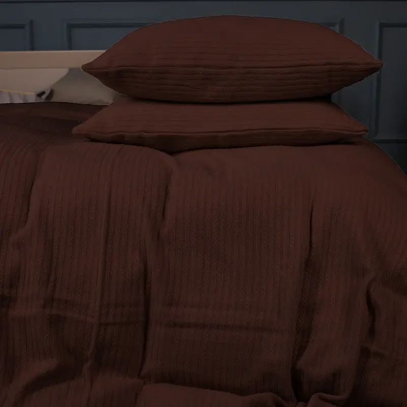 Покривало з наволочками MirSon 240 x 240 см №10-02 Arrowline Brown (2200011048062) - фото 4