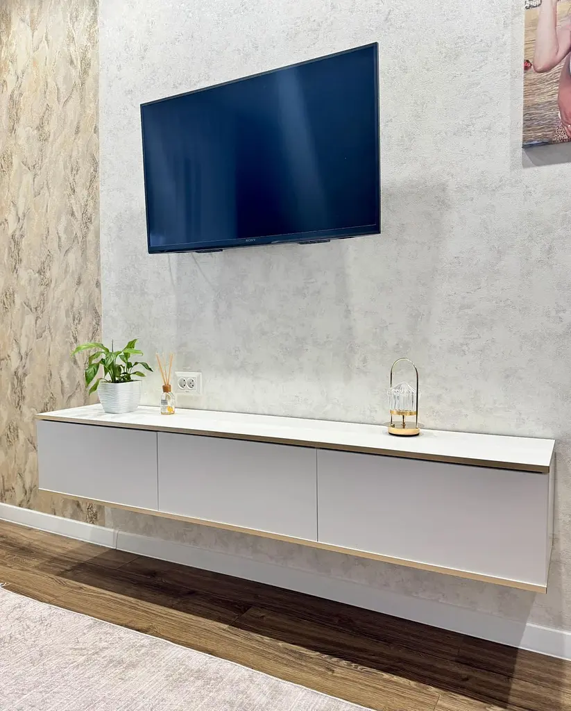 Тумба под телевизор навесная Perfect Home Оро/Oro 3-дверная RTV175 Белый (PFH-091353) - фото 4