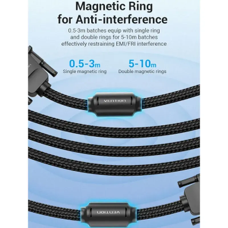 Кабель мультимедійний DVI M to DVI M 8.0m 24+1pin 2K60Hz ferrite Vention (EAEBK) - фото 4