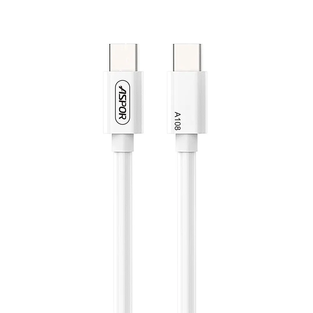 Кабель Aspor A108L Type-C – Type-C PD 100W/2м- білий - фото 3