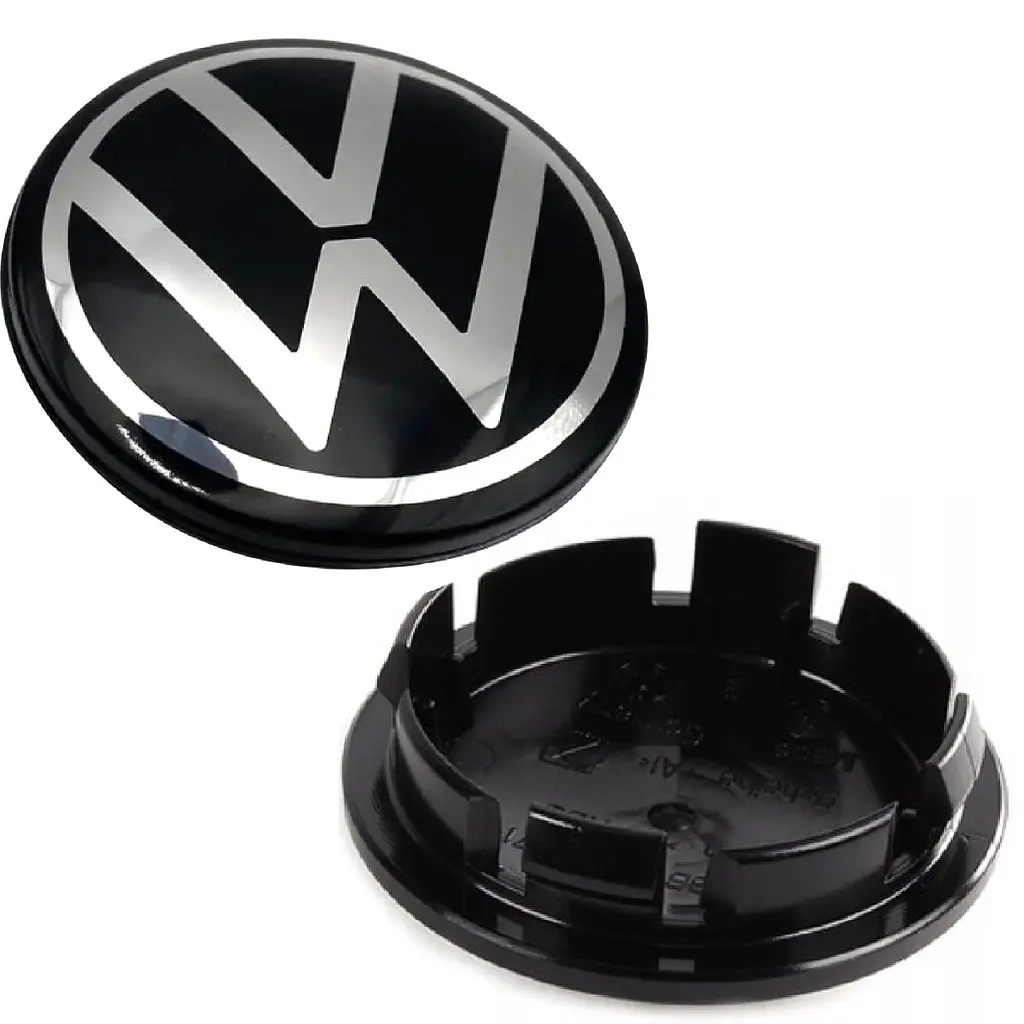 Ковпачки на литі диски Volkswagen 56/52 мм Нового зразка Чорні 1 шт (6CD601171)