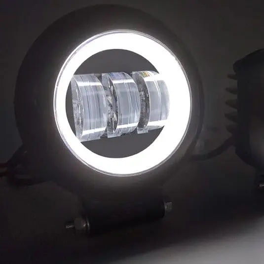 Світлодіодна додаткова LED фара Кругла D115x60 mm / Лінза з ДХО / 45W / 15Wх3 / 10-30V / 1 шт. - фото 2