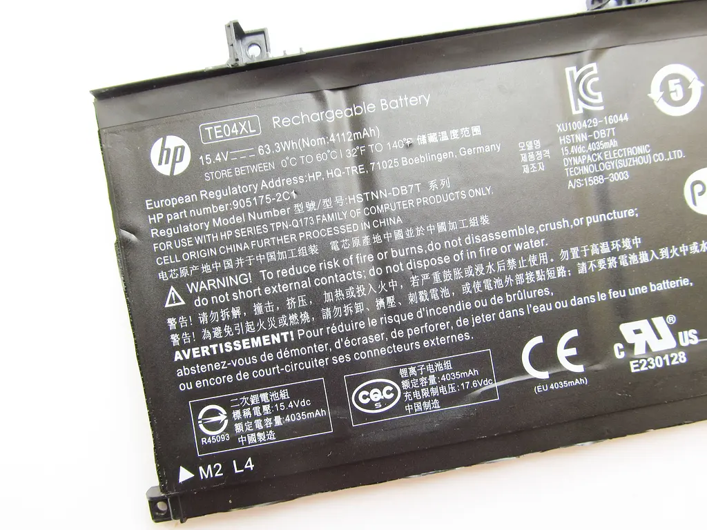 Акумулятор для ноутбука HP Omen 15 HSTNN-DB7T, 4112 mAh (63.3Wh), 4cell, 15.4V, Li-ion, чорний - фото 2