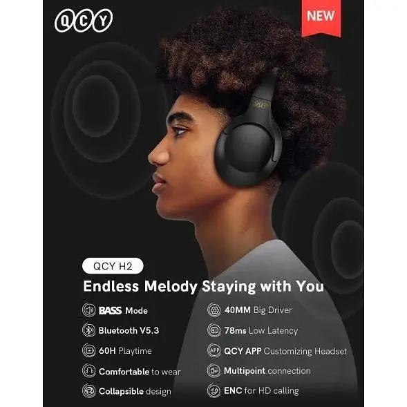 Навушники QCY H2 TWS чорні - фото 4