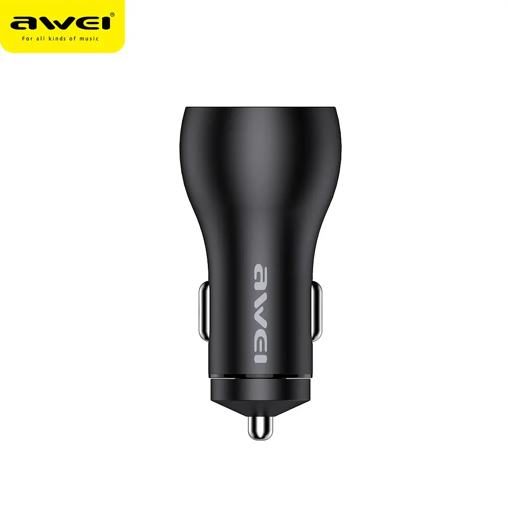 Адаптер автомобільний AWEI C-822 |1USB/1Type-C, QC/PD, 3A, 18W| - фото 3