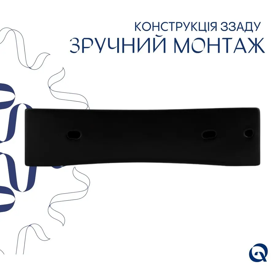 Раковина підвісна Qtap Nando LT 500х420х130 Matt Black без донного клапана QT12116146AMB - фото 4