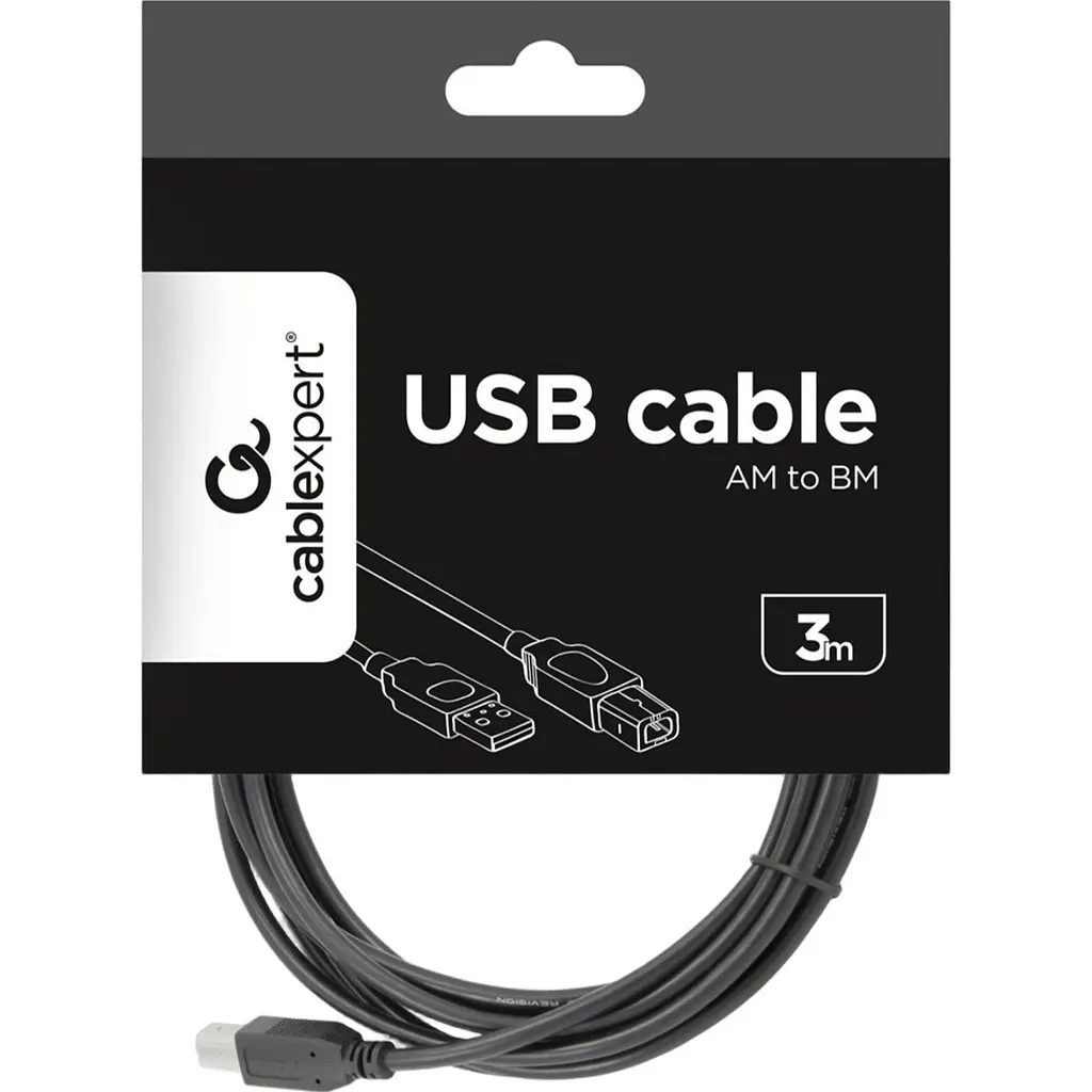 Кабель Cablexpert USB 2.0 AM/BM 3 m Black [CCP-USB2-AMBM-10] [119059] - фото 4