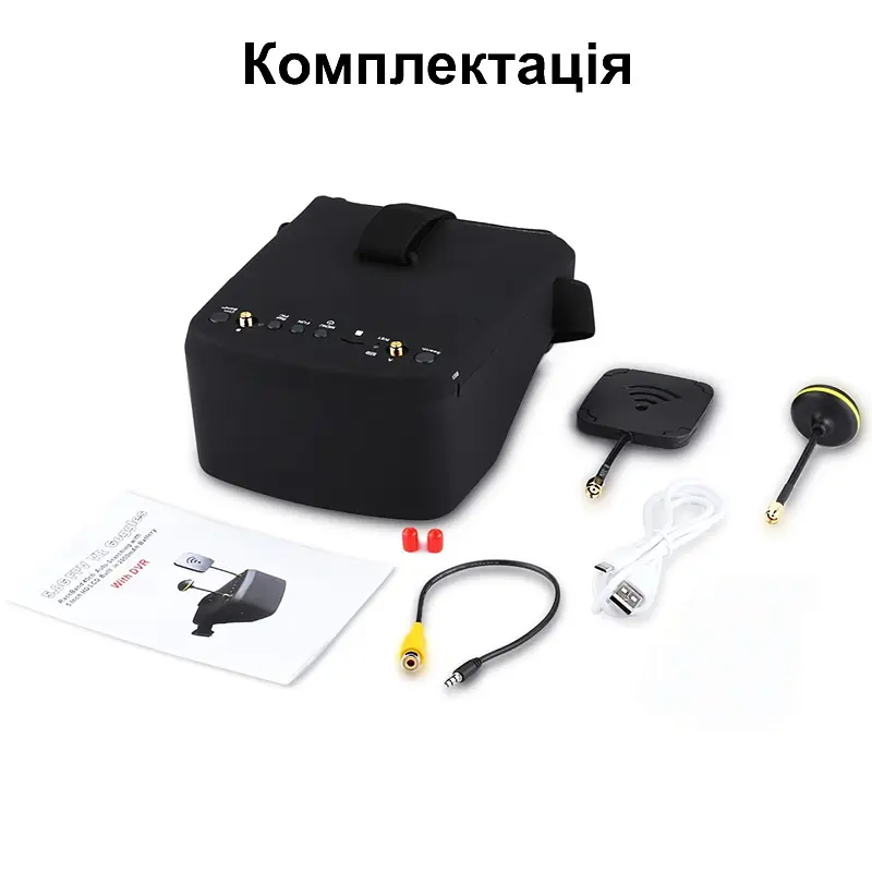FPV очки - шлем для квадрокоптера и авиамоделей Eachine EV800D, 5 "экран, 5.8 ГГц, 2 антенны, запись (100987) - фото 7