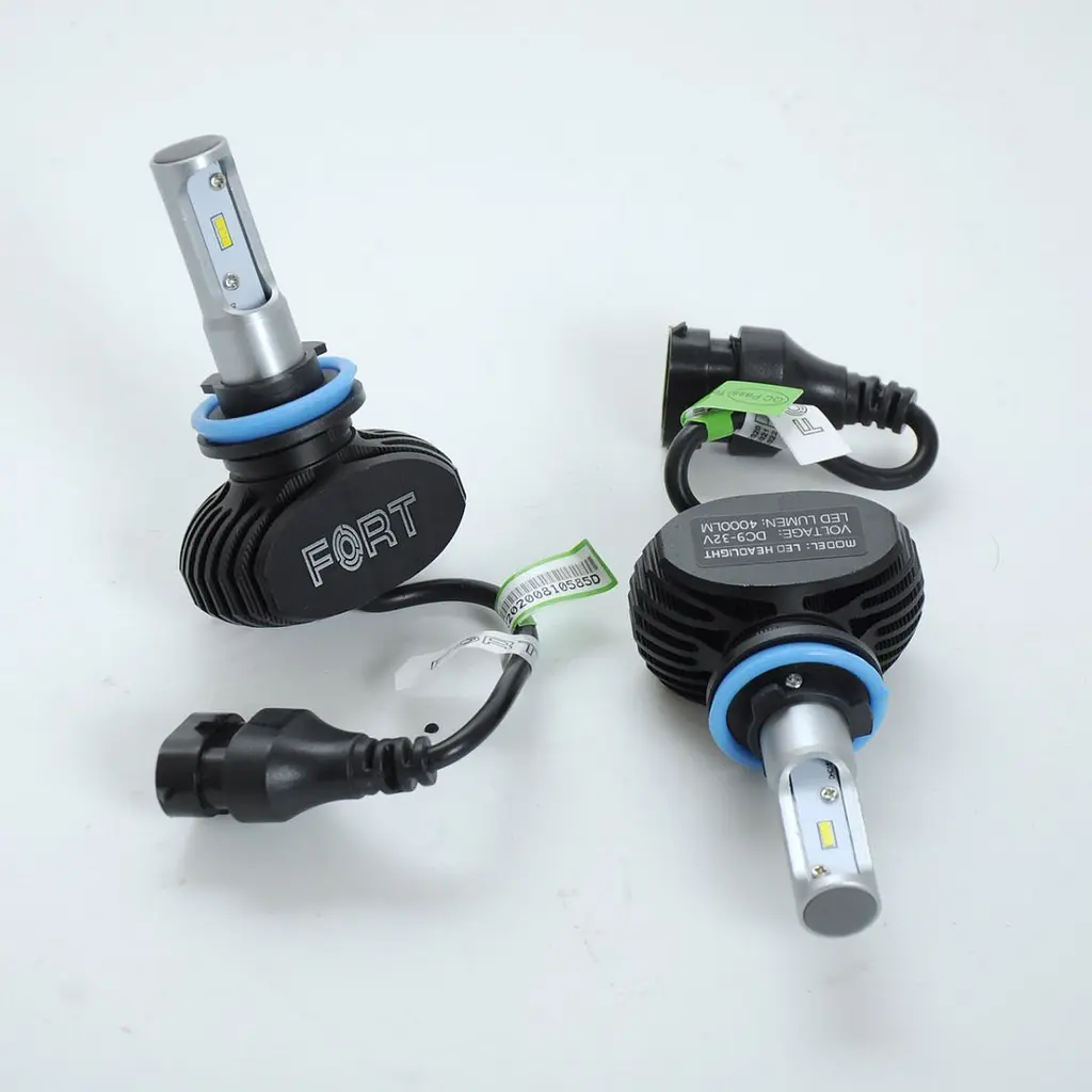 LED лампи автомобільні FORT F1 H11/H8 радіатор 4000Lm/CSP Chip/28W/5000K/IP65/12-16V 2шт