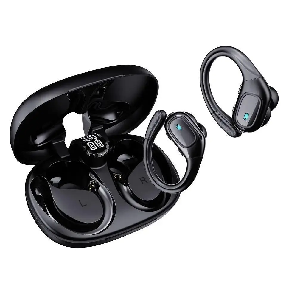 Спортивні Bluetooth навушники TWS BX28 із зарядним кейсом і активним шумозаглушенням Чорний - фото 2