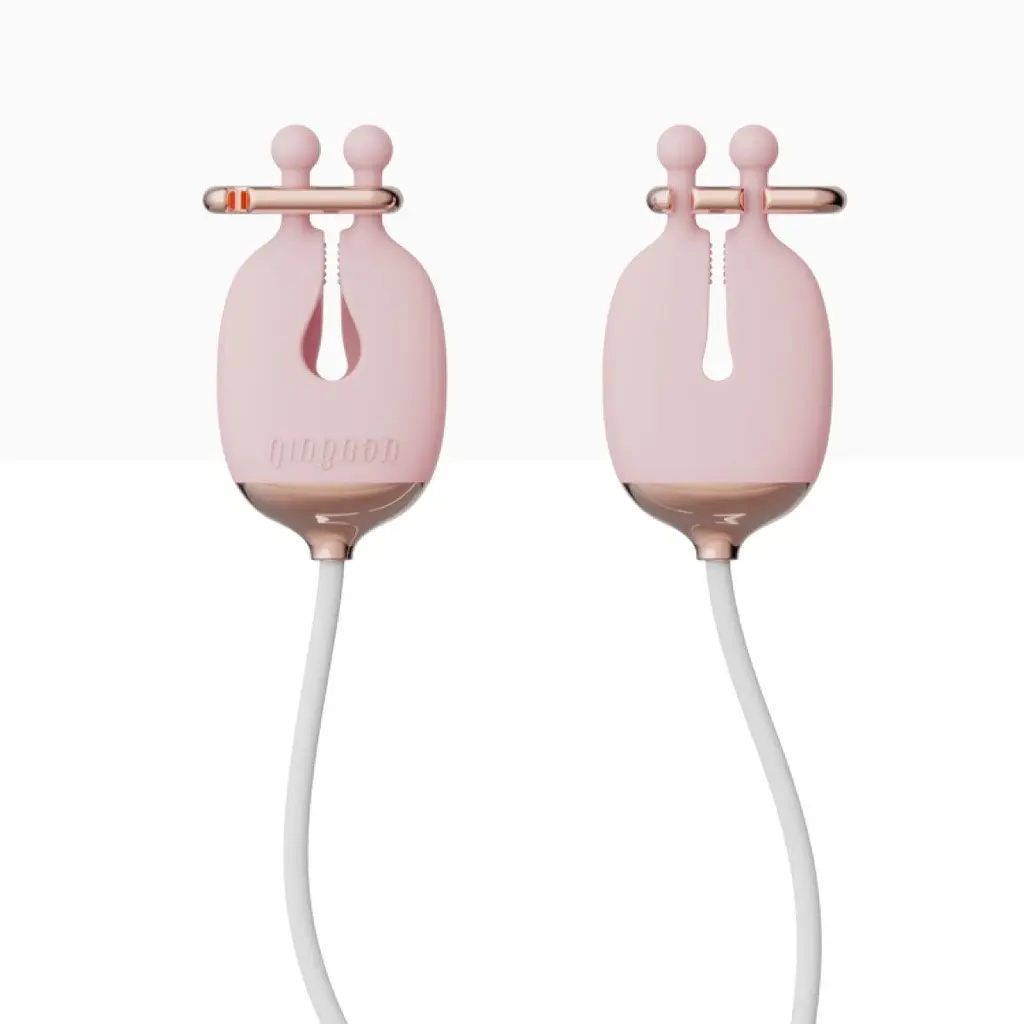 Затискачі для сосків Qingnan No.2 Vibrating Nipple Clamps, рожевий