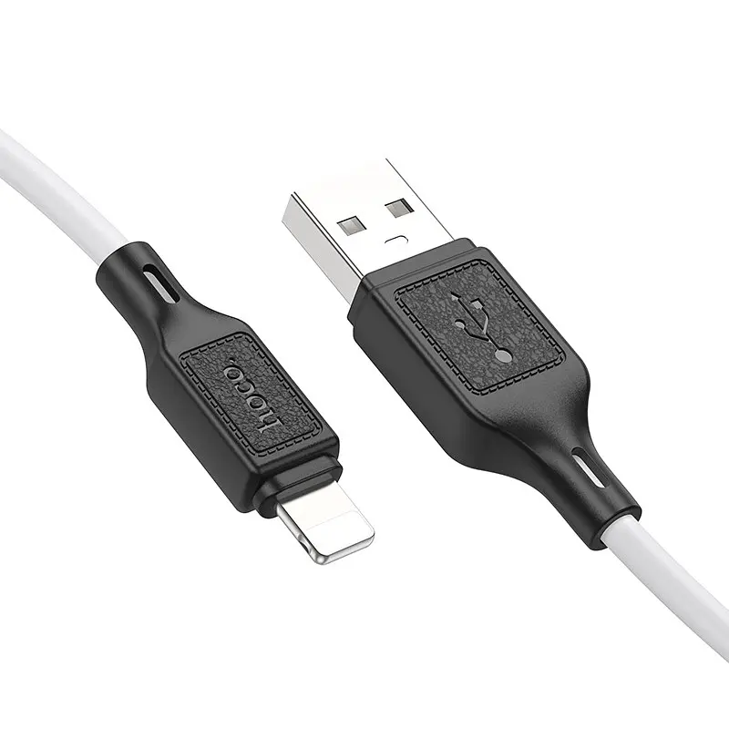 Дата кабель Hoco X90 Cool silicone USB to Lightning (1m) White - фото 3