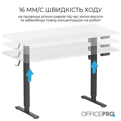 Компьютерный стол OfficePro (ODE1670WB) White/Black (ODE1670WB) - фото 8