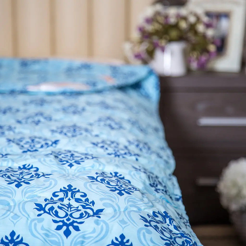 Ковдра Ecotton двоспальна 172х205 см антиалергенна стьобана з бязі блакитне 40-0606 blue (3872) - фото 2