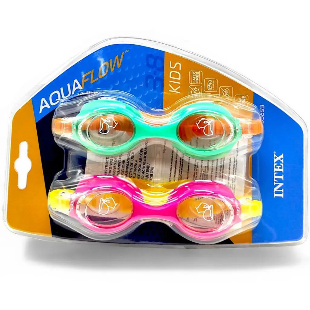 Окуляри для плавання дитячі Intex 55693 Aqua Flow Kids, 2 пари в пакованні, регульована гумка, від 3 до 8 років - фото 3