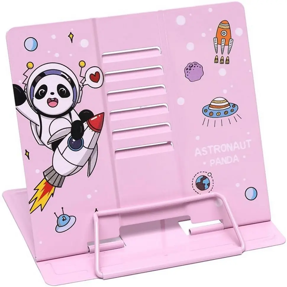 Підставка для книг "Astronaut Panda" LTS-8182(Pink) металева - фото 1