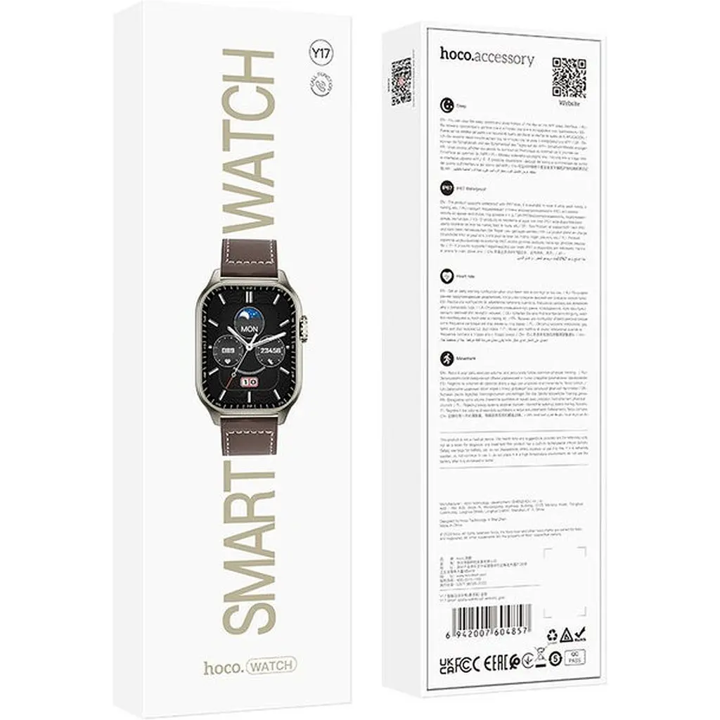 Смарт часы HOCO Y17 Smart sports watch (с поддержкой звонков) золотистые - фото 3