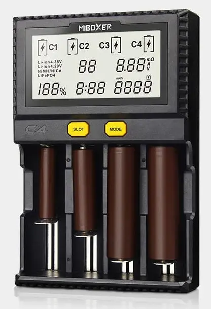 Профессиональное Зарядное устройство Miboxer C4-12 LCD 4 слота для Li-Ion, Ni-Mh и Ni-Cd аккумуляторов - фото 7