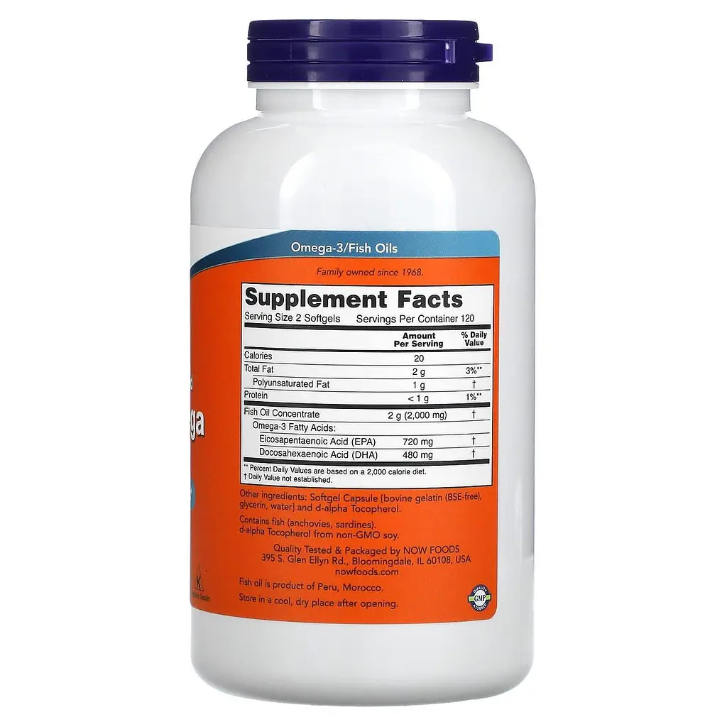 Риб'ячий жир Омега 3 Now Foods Super Omega 240 гелевих капсул - фото 2
