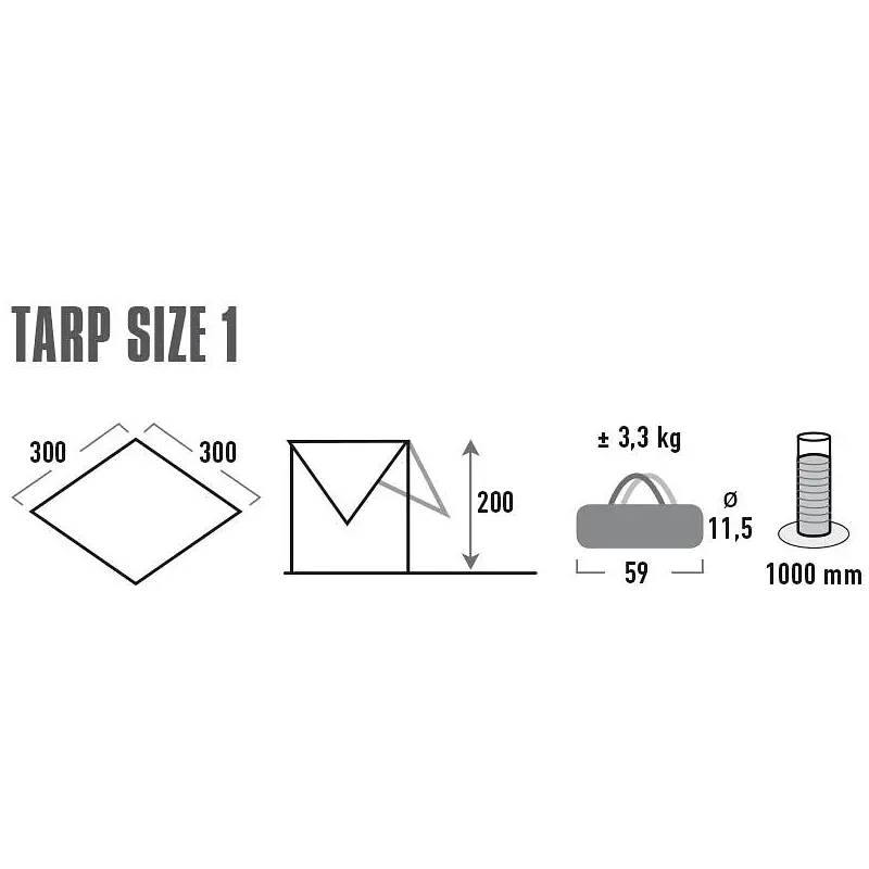 Тент High Peak Tarp 1 3 x 3 m Grey (10031) - фото 3