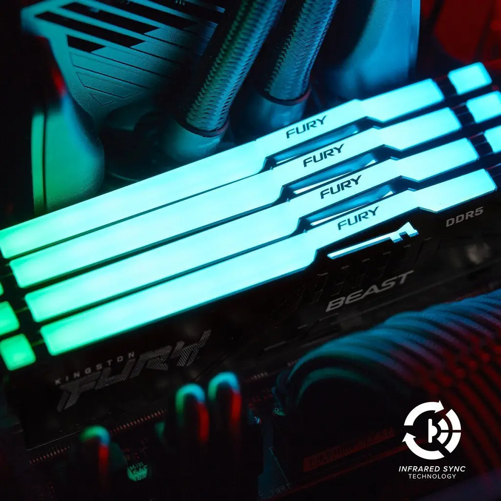 Модуль пам'яті для комп'ютера DDR5 64GB (2x32GB) 5600 MHz Beast RGB Kingston Fury (ex.HyperX) (KF556C36BBEAK2-64) - фото 6