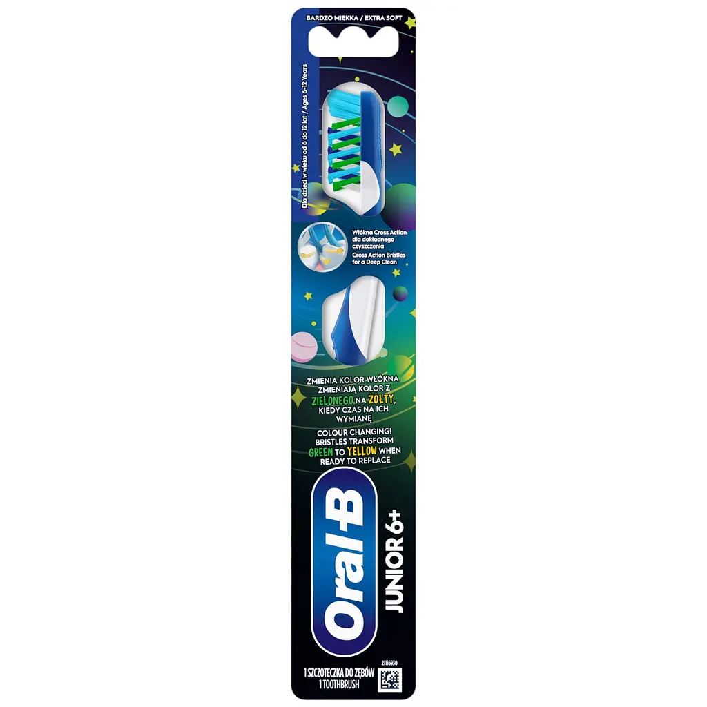 Зубная щетка Oral-B Junior для детей 6+ лет мягкой жесткости бело-синий 1 шт. - фото 2