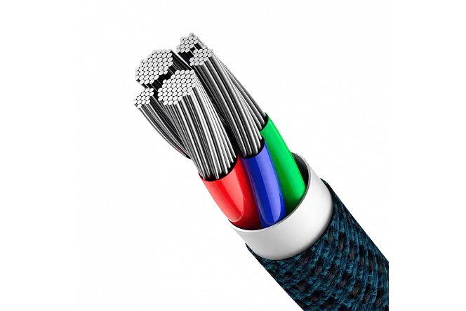 Кабель Baseus High Density Braided Fast Charging Cable Type-C to Lightning PD 20W 1m CATLGD-03 Blue - фото 3