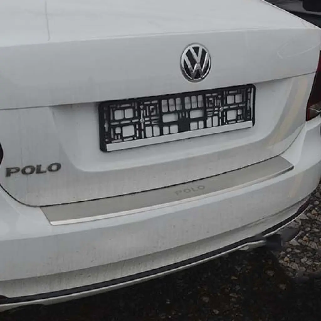 Накладка на задній бампер для Volkswagen Polo V 4D FL 2014-2017 Нержавіюча сталь з загином 1 шт (Premium Z-VW36) - фото 2