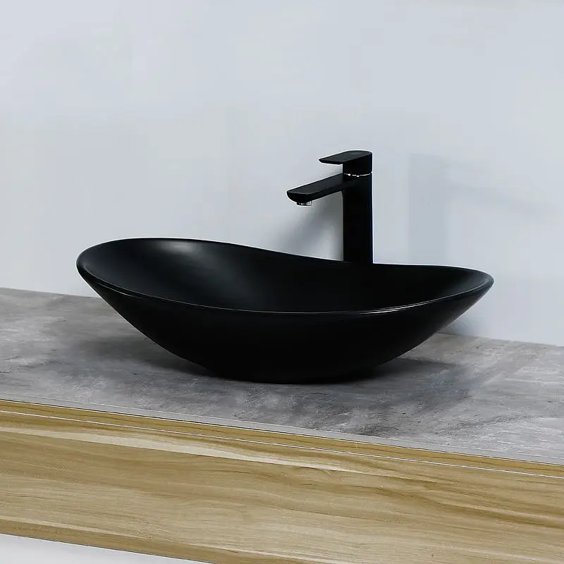 Умивальник Rea Royal 60 black mat накладний чорний REA-U0442, Чорний матовий - фото 3