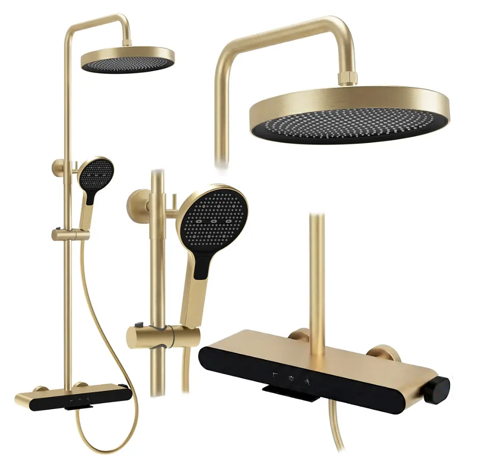 Душова система з виливом Rea Farel brushed gold REA-P0355